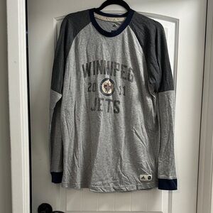 Adidas Gray Long Sleeve Winnipeg Jets Tee